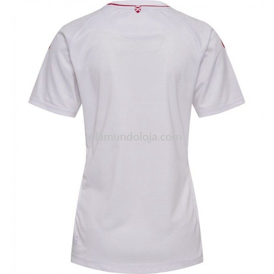 Camisola Dinamarca Mulher Equipamento Segundo 2022 Manga Corta